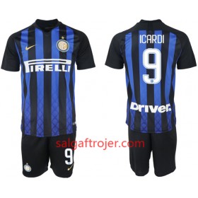 Inter Milan Fodboldtrøjer ICARDI 9 Børn Hjemmebanesæt 2018/19 Kort ærmer